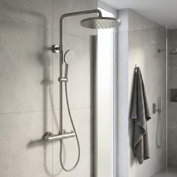 Aquanello Eterna Termostatisk duschkolonn 30 cm regndusch rostfritt stål ET-S-SET10-3-02
